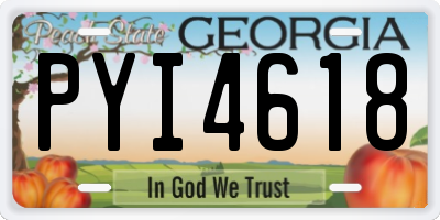 GA license plate PYI4618