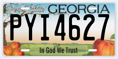 GA license plate PYI4627