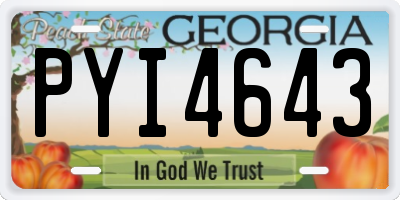 GA license plate PYI4643