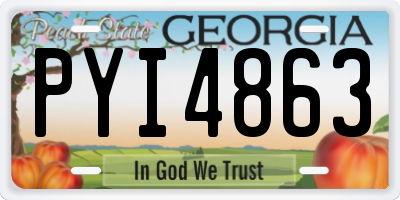 GA license plate PYI4863