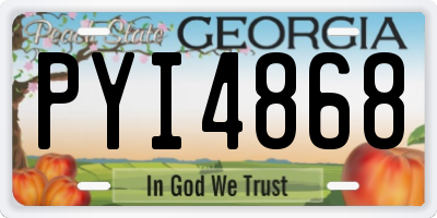GA license plate PYI4868