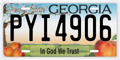 GA license plate PYI4906