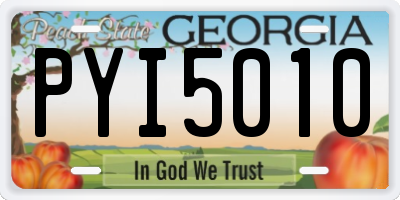 GA license plate PYI5010