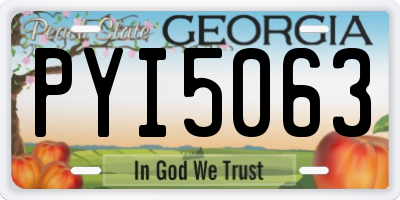 GA license plate PYI5063