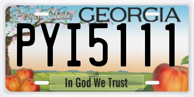 GA license plate PYI5111