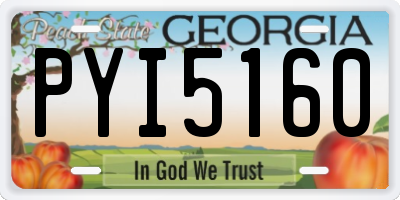GA license plate PYI5160