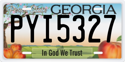 GA license plate PYI5327