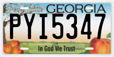 GA license plate PYI5347