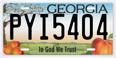 GA license plate PYI5404