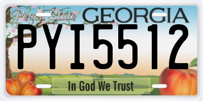 GA license plate PYI5512