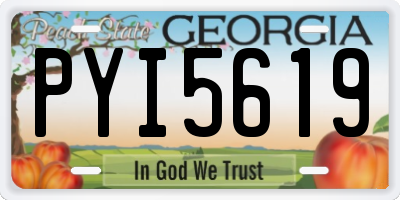 GA license plate PYI5619