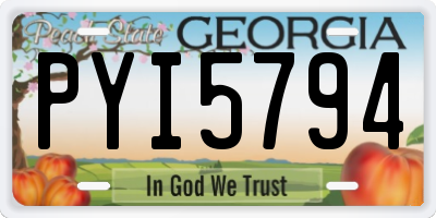 GA license plate PYI5794