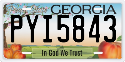 GA license plate PYI5843