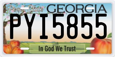 GA license plate PYI5855