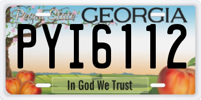 GA license plate PYI6112