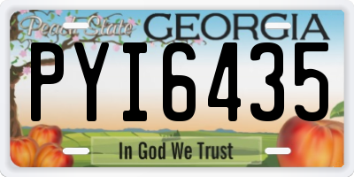 GA license plate PYI6435
