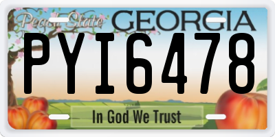 GA license plate PYI6478