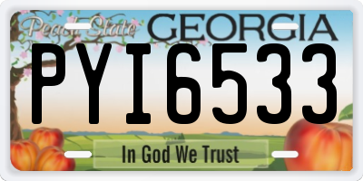 GA license plate PYI6533