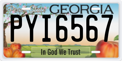 GA license plate PYI6567