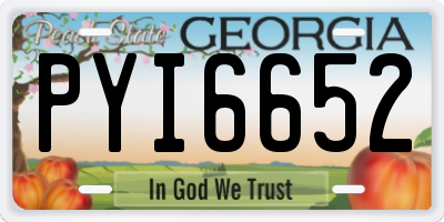 GA license plate PYI6652