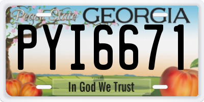 GA license plate PYI6671