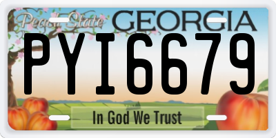 GA license plate PYI6679