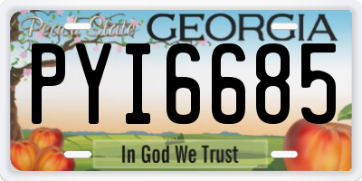 GA license plate PYI6685