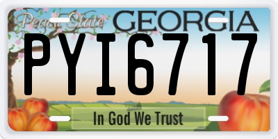 GA license plate PYI6717