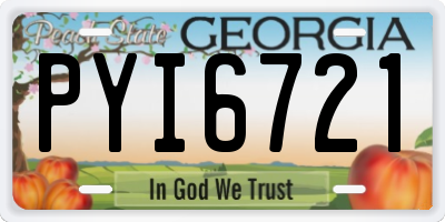 GA license plate PYI6721