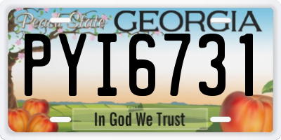 GA license plate PYI6731