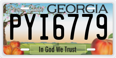 GA license plate PYI6779