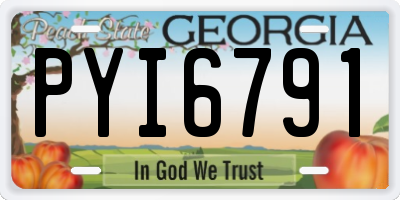 GA license plate PYI6791