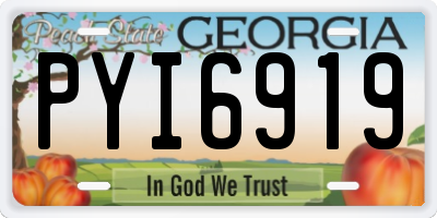 GA license plate PYI6919