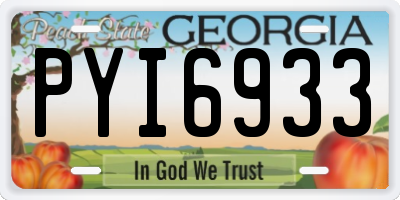 GA license plate PYI6933