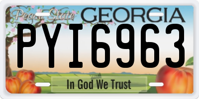 GA license plate PYI6963