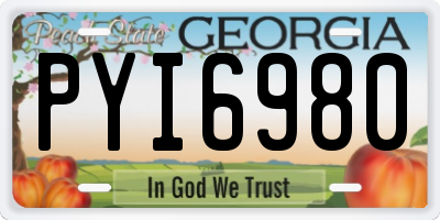 GA license plate PYI6980