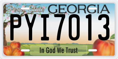 GA license plate PYI7013