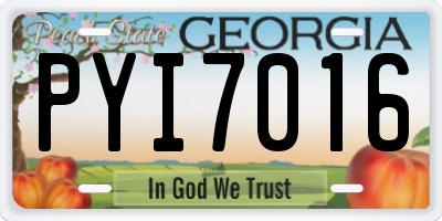 GA license plate PYI7016