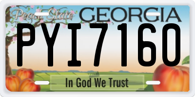 GA license plate PYI7160