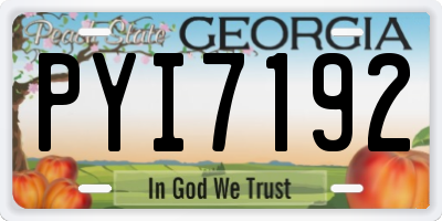 GA license plate PYI7192