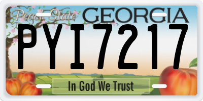 GA license plate PYI7217