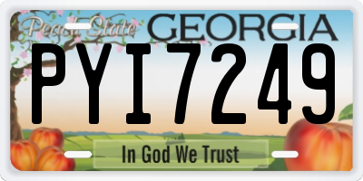 GA license plate PYI7249