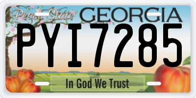 GA license plate PYI7285