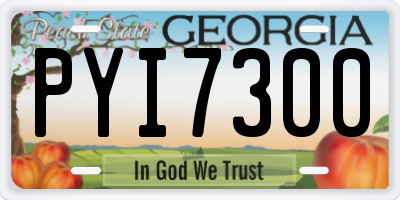 GA license plate PYI7300