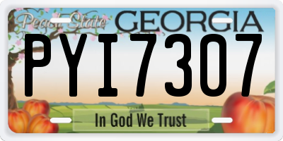 GA license plate PYI7307