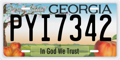 GA license plate PYI7342
