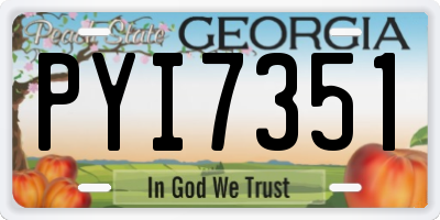GA license plate PYI7351