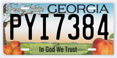 GA license plate PYI7384