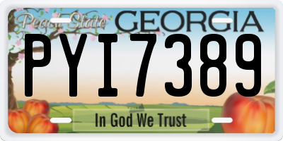 GA license plate PYI7389