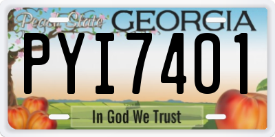 GA license plate PYI7401